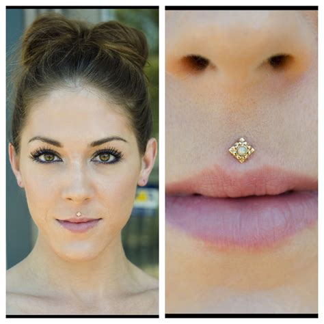 Philtrum with yellow gold Kira from Anatometal. Septum Medusa Piercing ...