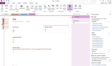 Vincent's Reviews: Use OneNote Templates to Streamline Meeting, Class, Project, and Event Notes