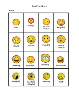 French Emotions/ Emojis by Brian Hampton | Teachers Pay Teachers