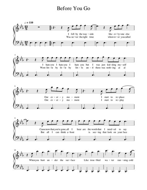 Before you go - Lewis Capaldi Sheet music for Piano (Solo) | Musescore.com