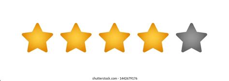 Four Golden Star Rating Illustration Vector Stock Vector (Royalty Free ...