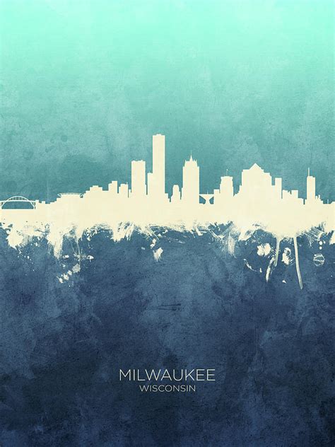 Milwaukee Wisconsin Skyline Digital Art by Michael Tompsett - Fine Art ...