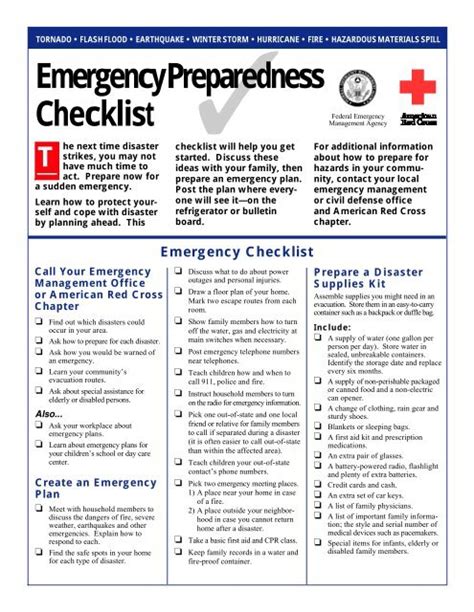 FEMA Emergency Preparedness Checklist - Region 5/6