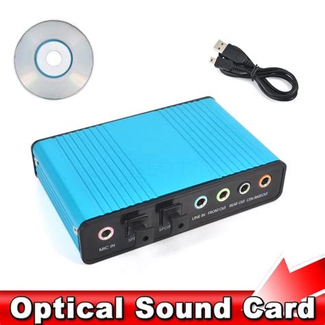 USB 2.0 Sound Card 6 Channel 5.1 Optical External Audio Card SPDIF Controller CM6206 Chipset for ...