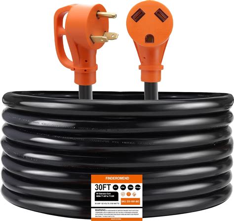 Finderomend 30 Amp RV Extension Cord 3 Wire,RV Power Cord NEMA TT-30P to TT-30R Heavy Duty 125V ...