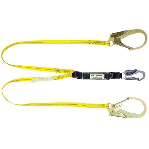 Guardian Fall Protection 4 ft. Double Leg Shock Absorbing Lanyard with Rebar Hook end-01218-QC ...