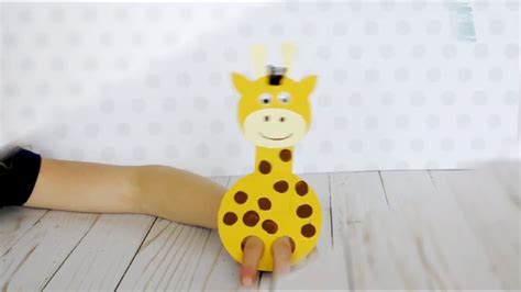 Adorable Giraffe Finger Puppets Craft - YouTube