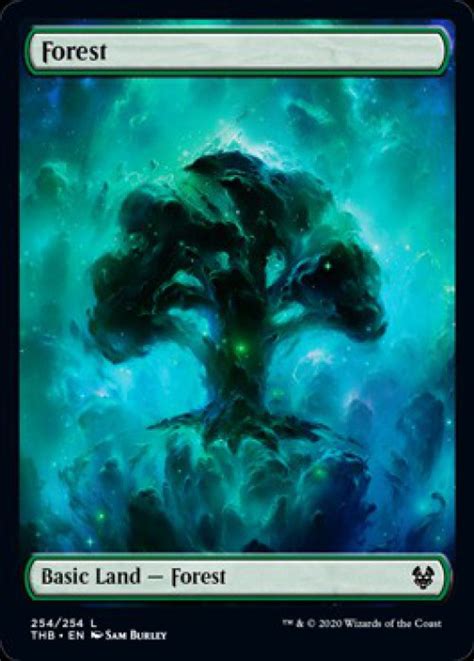 Magic The Gathering Trading Card Game Theros Beyond Death Single Card Land Forest 254 Full-Art ...