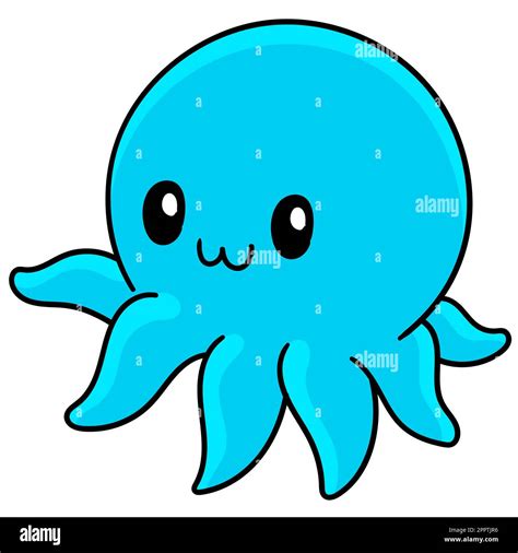 blue cute octopus kawaii cartoon, doodle icon image kawaii Stock Vector Image & Art - Alamy