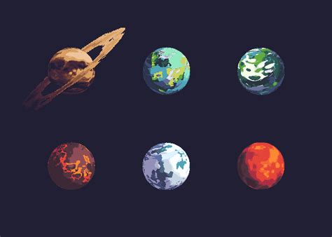 Some Pixel Planets : r/PixelArt