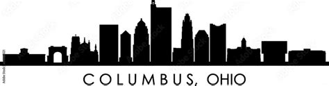 COLUMBUS OHIO City Skyline Silhouette Cityscape Vector Stock Vector ...