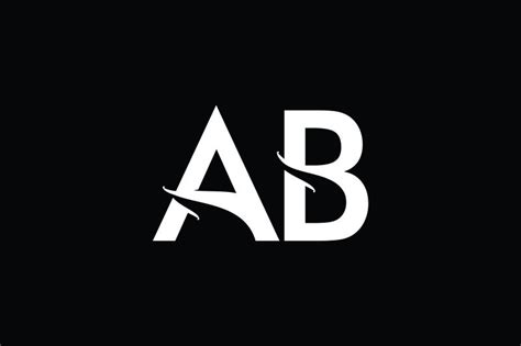 AB Monogram logo design By Vectorseller | TheHungryJPEG | Monogram logo design, Single letter ...