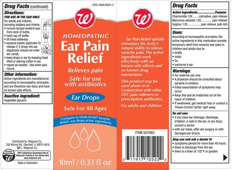 Walgreens Ear Pain Relief