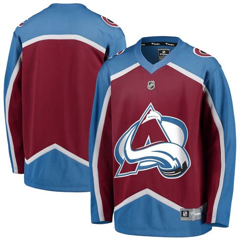 Colorado Avalanche Fanatics Branded Youth Home Replica Blank Jersey ...