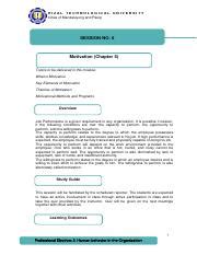 MODULE 5 - Motivation.pdf - RIZAL TECHNOLOGICAL UNIVERSITY Cities of ...