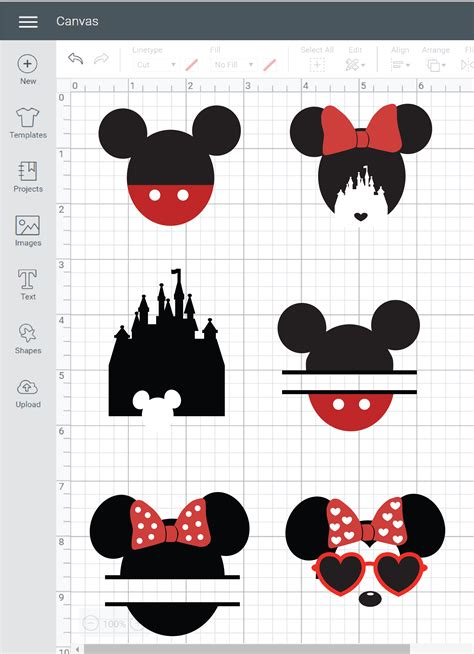 Disney svg disneyland mickey cut file printable iron on digital disney svg dxf pdf silhouette ...