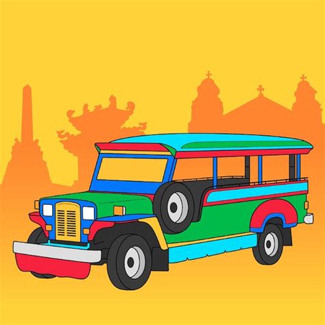 Premium Vector | Jeepney Public Transportation in The Philippine