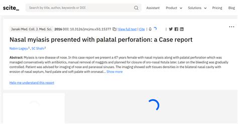 Nasal myiasis presented with palatal perforation: a Case report ...