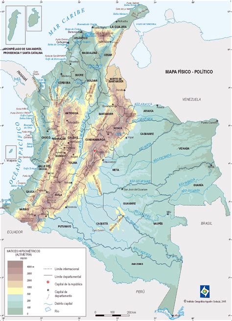 Physical Map Of Colombia | Living Room Design 2020