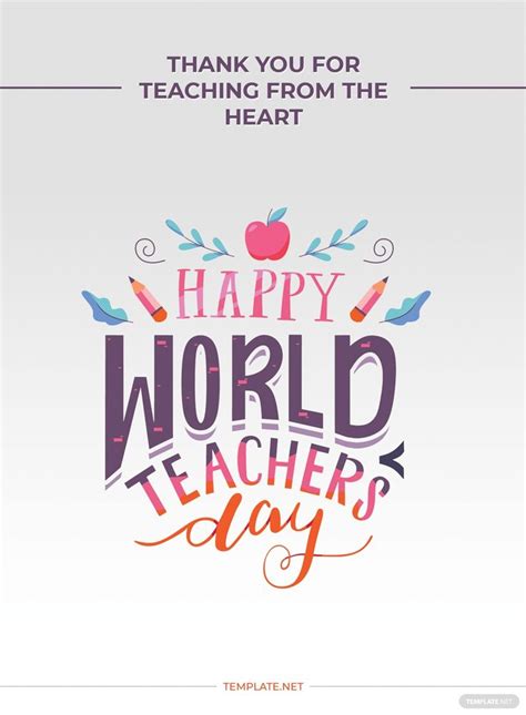 World Teachers Day Greeting Card Template in PSD - Download | Template.net | World teacher day ...