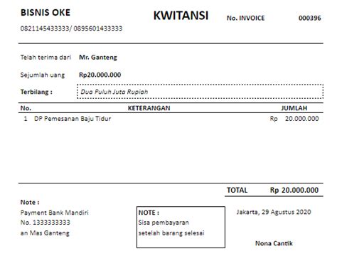 Gratis Contoh Kuitansi Format Excel Tinggal Download dan Edit - Arman Dolan