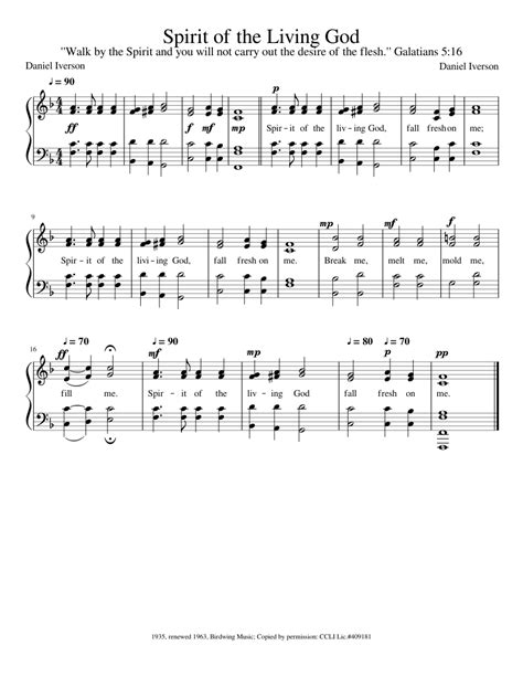 Spirit of the Living God Sheet music for Piano (Solo) | Download and ...