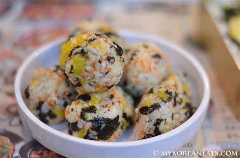 Spam Jumuk Bab 스팸주먹밥 (Rice Balls w Spam) - MYKOREANEATS | Food, Baby food recipes, Asain food