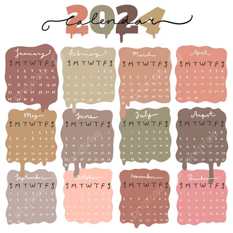 Aesthetic 2024 Calendar Handwriting, 2024 Calendar, Aesthetic Calendar ...