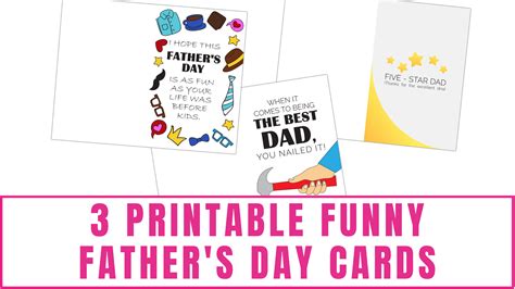 3 Printable Funny Father's Day Cards