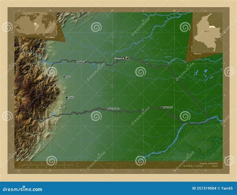 Arauca, Colombia. Physical. Labelled Points of Cities Stock ...