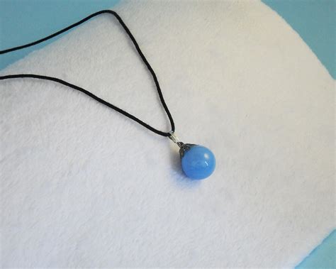 Blue marble necklace Blue necklace Marble necklace Marble