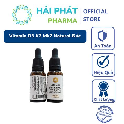 Vitamin D3 K2 Mk7 Sunday Natural 20ml Đức