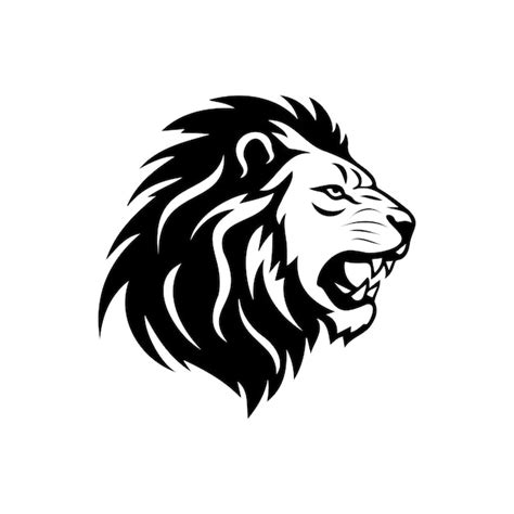 Premium Vector | Lion roaring silhouette vector black