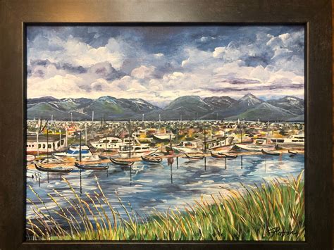 Alaska art Homer Harbor painting Alaska painting original | Etsy