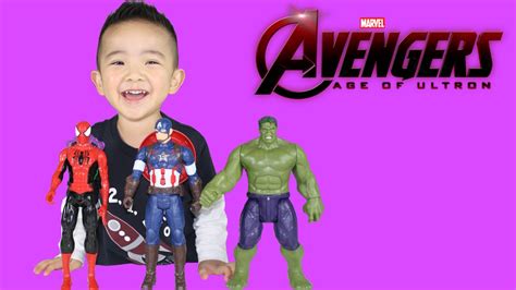 Avengers Hulk Vs Captain America Vs Spiderman Toys Opening Age of Ultron | CKN Toys