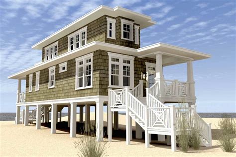 Beach House Plan With Walkout Sundeck - 44124TD | Architectural Designs - House Plans