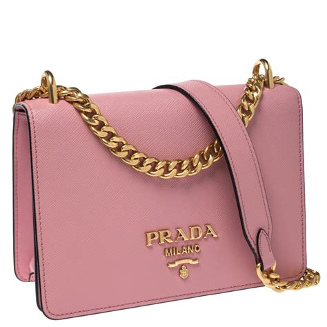 Prada Pink Leather Pattina Shoulder Bag Prada | TLC