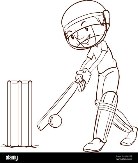 Cricket ball sketch Cut Out Stock Images & Pictures - Alamy