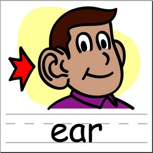 Clip Art: Basic Words: Ear Color Labeled I abcteach.com