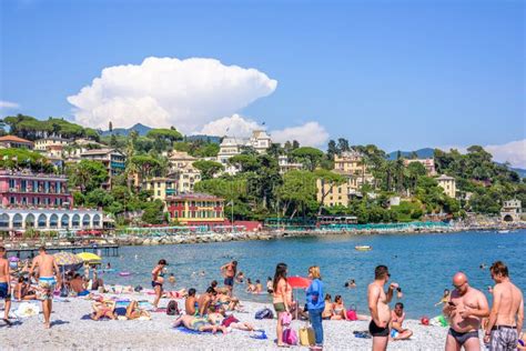 Beautiful Sunny Day On Santa Margherita Ligure Beach Editorial Stock Photo - Image of home, hill ...