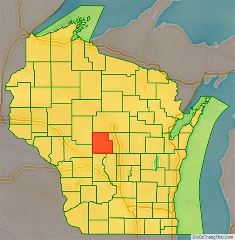 Map of Wood County, Wisconsin - Địa Ốc Thông Thái