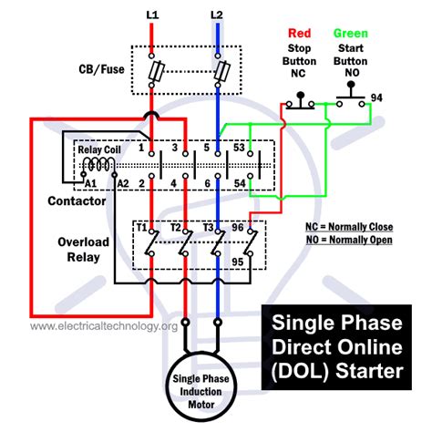 Single Phase Motor Starter Circuit Diagram