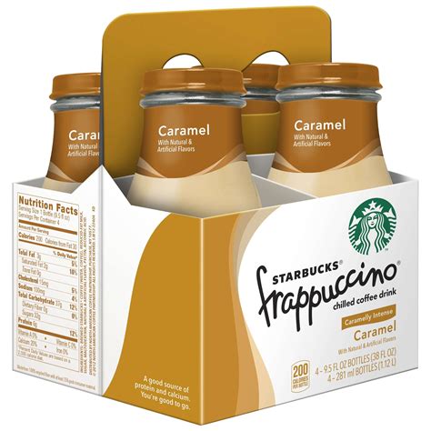 Starbucks Frappuccino Coffee Drink, Caramel, 9.5 oz Glass Bottles, 4 ...