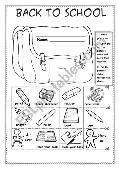 Back to school - ESL worksheet by Sue.