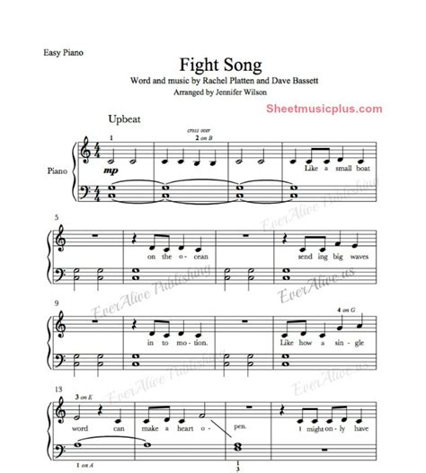 Fight Song - Easy Piano Music #easypiano #music #piano #fightsong | Sheet music, Piano sheet ...