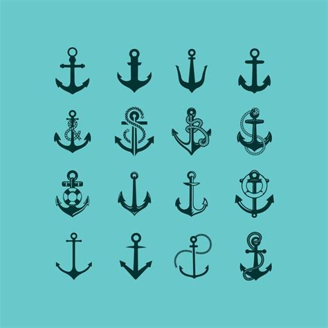 Anchor Logo Design Set 6294365 Vector Art at Vecteezy