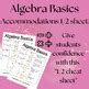 Basic Fundamental Algebra Rules Accommodation/Hint/Cheat Sheet Graphic Organizer