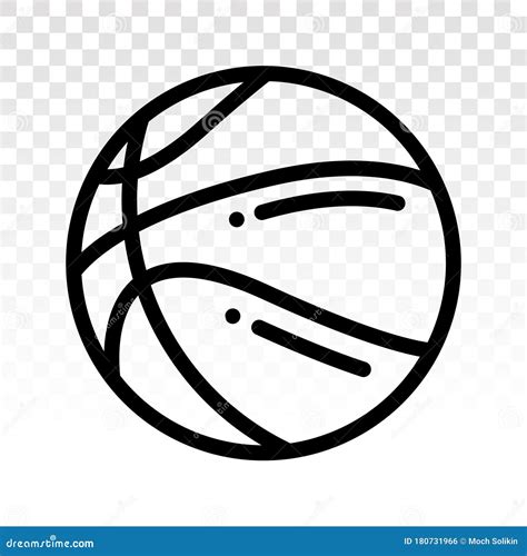 Basketball Line Art Icons for Sports Apps and Websites on a Transparent Background Stock Vector ...