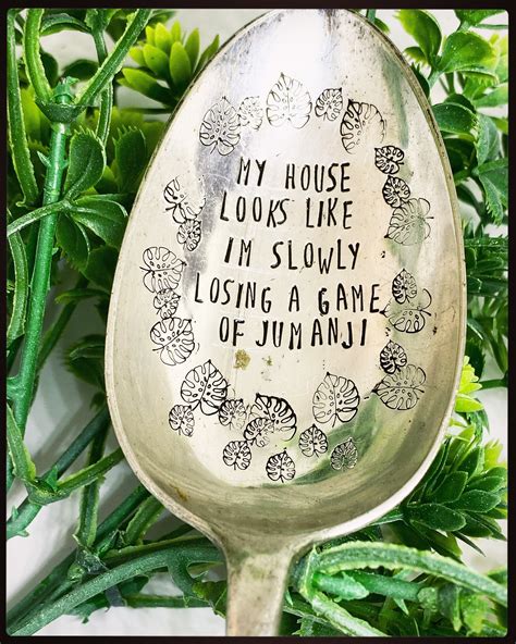 House Plant JUMANJI Hand Stamped Large Vintage Spoon Cutlery. | Etsy