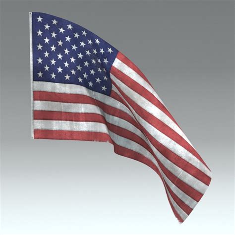 3d american flag model